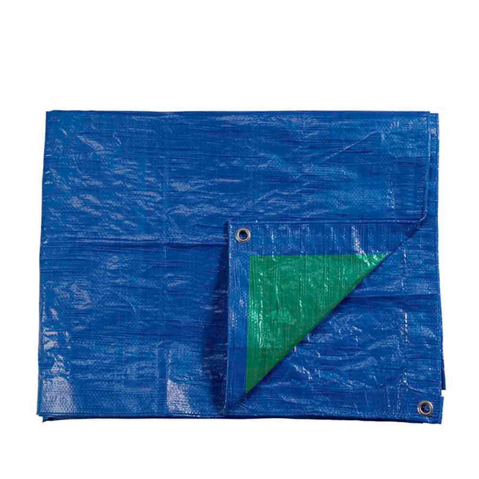 Edm Toldo de polietileno de doble cara azul/verde 4 x 6 m Edm Toldo de polietileno de doble cara azul/verde 4 x 6 m