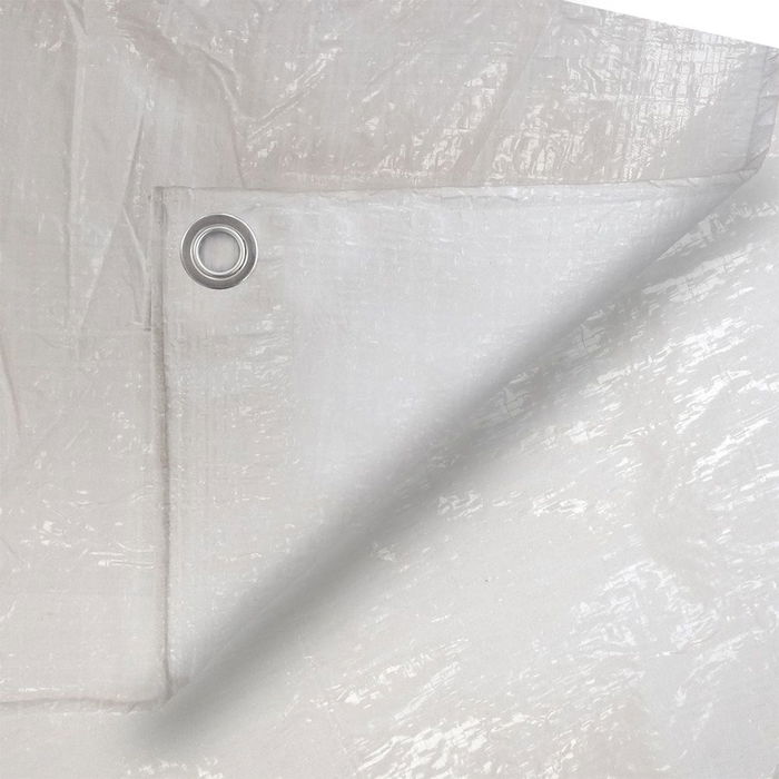 Edm Toldo de Polietileno Blanco Doble Cara, 90 g/m², 5 x 8 m, Multiuso Interior/Exterior con Ojales de Metal Edm Toldo de Polietileno Blanco Doble Cara, 90 g/m², 5 x 8 m, Multiuso Interior/Exterior con Ojales de Metal