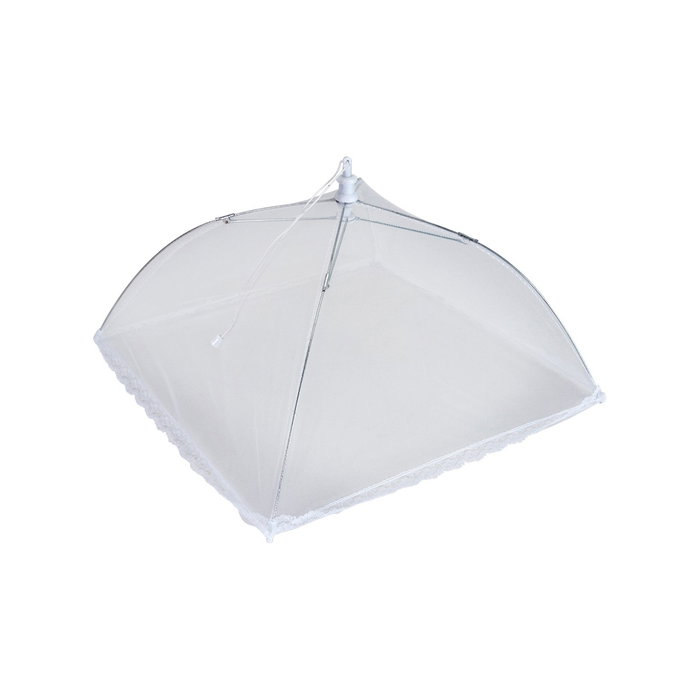 Metaltex Cubreplatos de nylon plegable 30 x 30 cm Blanco