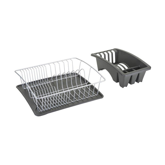 Metaltex Escurreplatos con bandeja extraíble 35 x 30 x 11 cm Gris