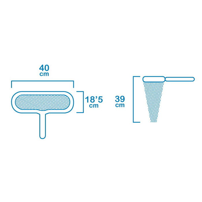 Edm Recogedor de hojas de fondo classic, adaptable a las principales marcas, Ø2,8 cm, 40 x 18,5 cm, color azul