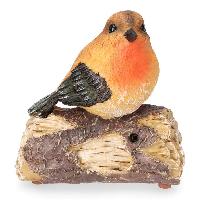 Ipae Progarden Figura Decorativa Pájaro con Sensor de Movimiento y Sonido, 12.5 cm, Polipropileno, Modelos Variados