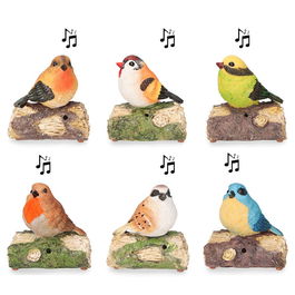 Ipae Progarden Figura Decorativa Pájaro con Sensor de Movimiento y Sonido, 12.5 cm, Polipropileno, Modelos Variados