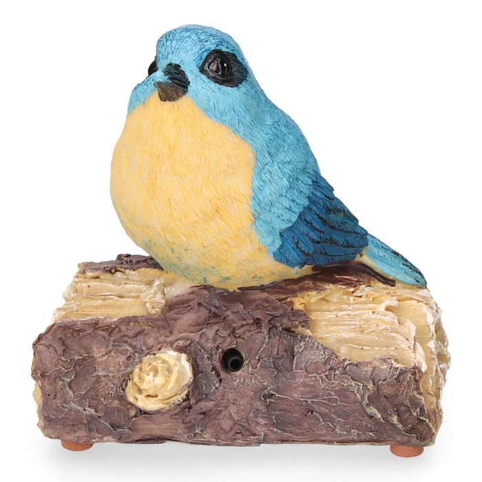 Ipae Progarden Figura Decorativa Pájaro con Sensor de Movimiento y Sonido, 12.5 cm, Polipropileno, Modelos Variados