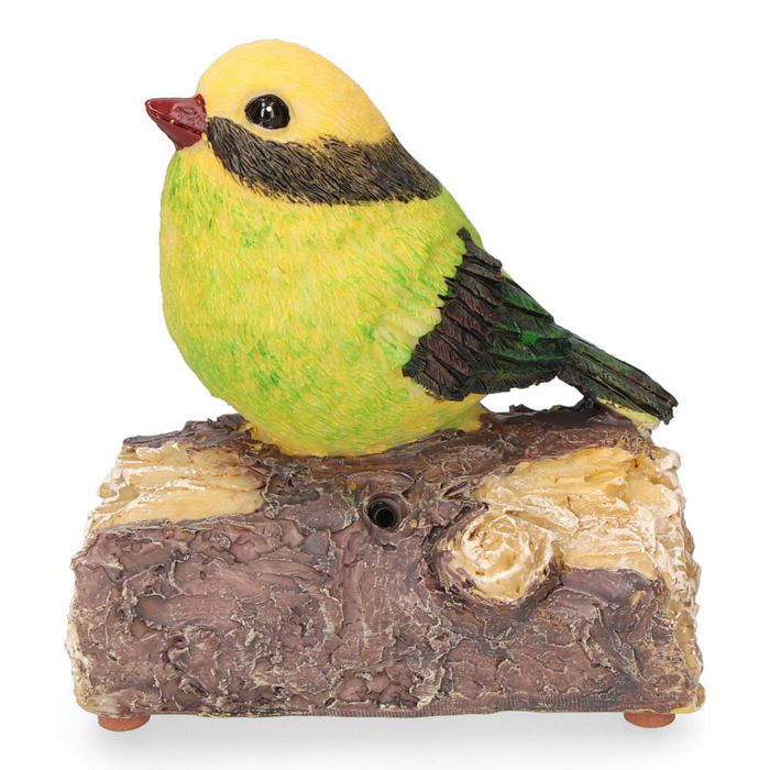 Ipae Progarden Figura Decorativa Pájaro con Sensor de Movimiento y Sonido, 12.5 cm, Polipropileno, Modelos Variados