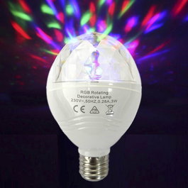 Edm Bombilla LED Discoteca RGB E27 3W Multicolor 360° Ø8x13cm