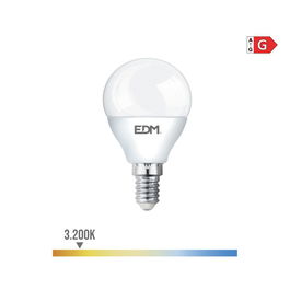 Edm Bombilla Esferica Led E14 5W 400 Lm 3200K Luz Calida Ø4,5x8cm
