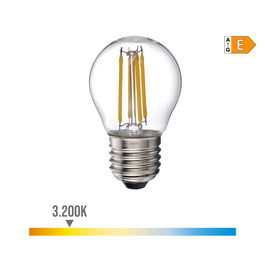 Edm Bombilla Esferica con Filamento de Led E27 4W 500 lm 3200K Luz Calida Ø4,5 x 7,8 cm