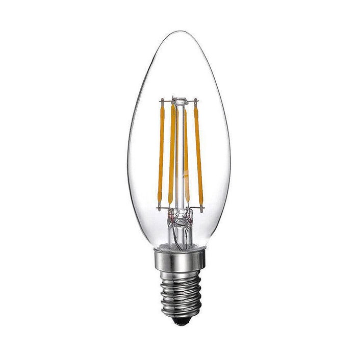 Edm Bombilla de vela con filamento LED E14 4W 500lm 3200K luz cálida