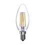 Edm Bombilla de vela con filamento LED E14 4W 500lm 3200K luz cálida