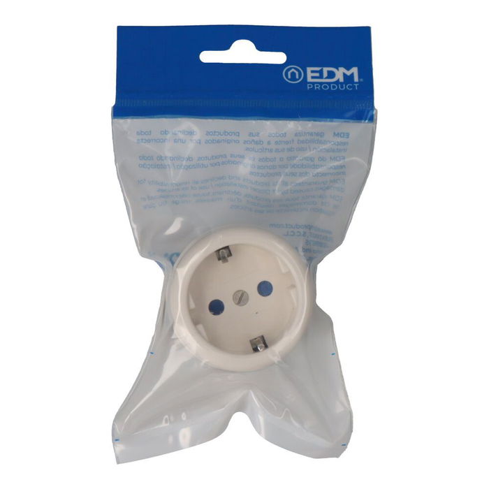 Solera Base de superficie t/tl tipo f 10/16 a 250 v redonda blanca, envasada