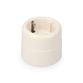 Solera Base de superficie t/tl tipo f 10/16 a 250 v redonda blanca, envasada