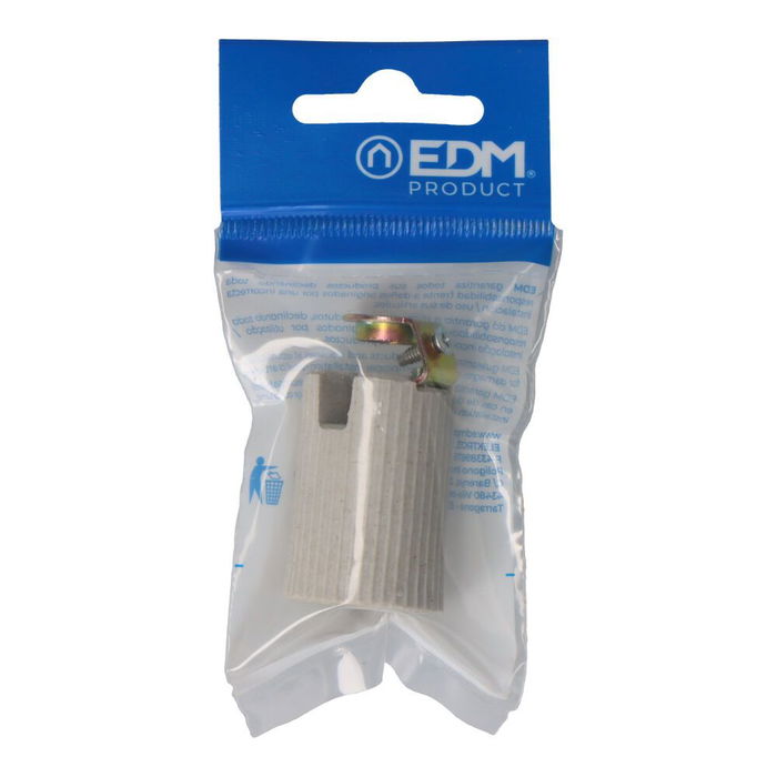 Solera Portalámparas E14 de Porcelana Beige para Interior con Salida Frontal de Cable, 250V