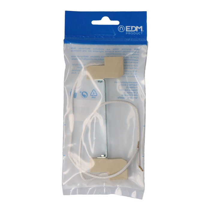 Edm Portalámparas Halógeno Lineal 118mm R7s 250V 6A Cable 23cm Esteatita Beige Interior Edm Portalámparas Halógeno Lineal 118mm R7s 250V 6A Cable 23cm Esteatita Beige Interior