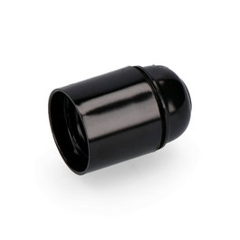 Edm Portalámparas E-27 4A 250V Negro Baquelita Reforzado Uso Interior Salida Cable Frontal (Envasado)