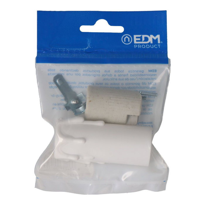 Solera 44120+44121 Portalámparas Porcelana E14 con Vela Corta Blanca para Interior