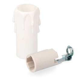 Solera 44120+44121 Portalámparas Porcelana E14 con Vela Corta Blanca para Interior