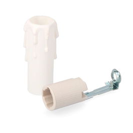 Solera Portalámparas E14 Porcelana con Vela Mediana Blanca 44125+44126