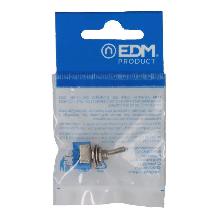 Edm Interruptor Unipolar 3A Metálico Mini para Empotrar Hierro Color Metal 19,3x12,8 mm 250V