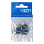 Edm Terminal Faston Hembra 4,8 mm Preaislado Blister 10 Unidades Acero Metálico Azul