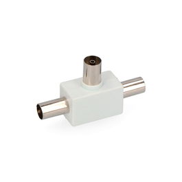 Edm Derivador TV 1 Base + 2 Clavijas Metal/PVC Blanco