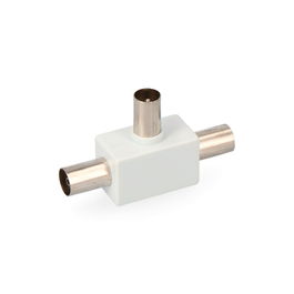 Edm Derivador TV 1 Clavija + 2 Bases Blanco Metal/PVC