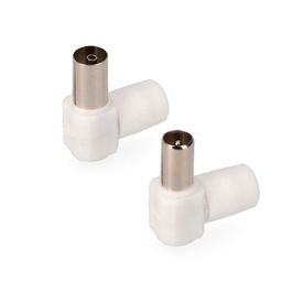 Edm Clavija + Base TV Acodada Blanco Polietileno 9,5 mm