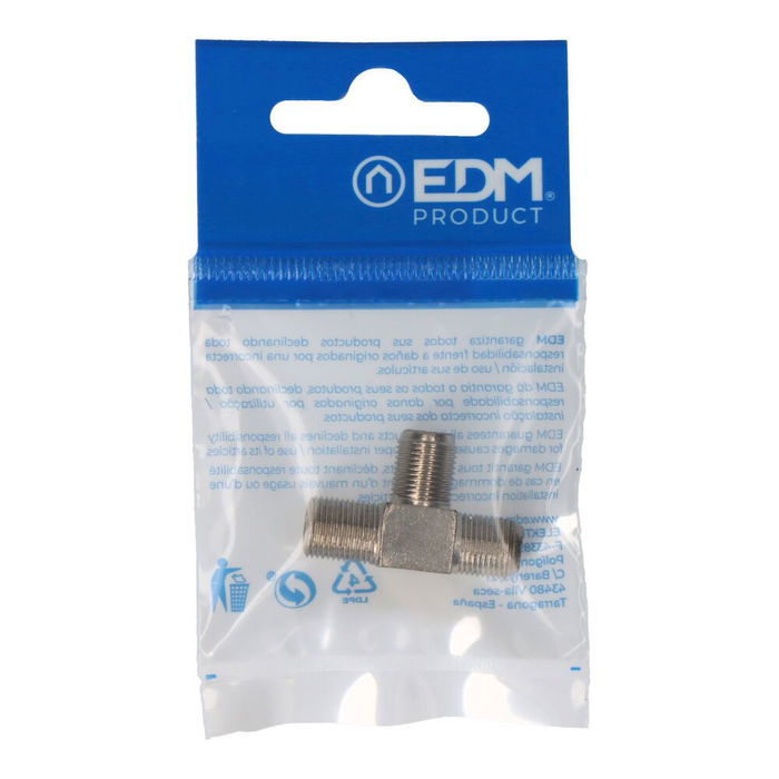 Edm Conector Derivador "f" Forma "t" 3 Machos 6,5 Mm para Parabólicas