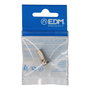 Edm Conector "f" Parabolica Metalico Macho Acero Inoxidable Cromado 6,5 mm