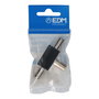 Edm Derivador TV 1 Base + 2 Clavijas Negro Metal/PVC 9.5mm