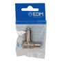 Edm Base TV Acodada Hembra Metálica Acero Inoxidable Cromado 9,5 mm