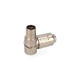 Edm Base TV Acodada Hembra Metálica Acero Inoxidable Cromado 9,5 mm