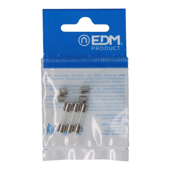 Edm Fusible 5 x 20 mm 2 A con indicador de fusión, envasado 5 uds