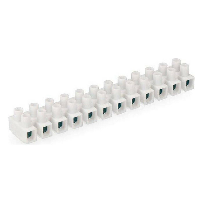 Edm Regleta de conexión de 10 mm, 12 conectores, blanca