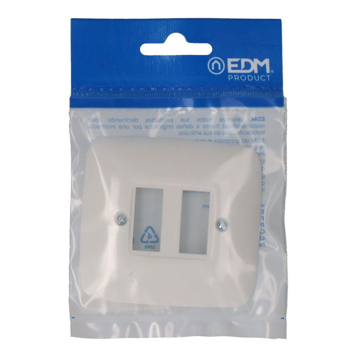 Solera 521 Placa 2 Elementos Pequeña Serie Estrella Blanco Empotrar Polipropileno 75x80x8mm