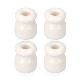 Edm Aislador Cable Trenzado Blanco 4 Unidades Porcelana Ø 15,5 x 18 mm