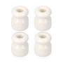 Edm Aislador Cable Trenzado Blanco 4 Unidades Porcelana Ø 15,5 x 18 mm