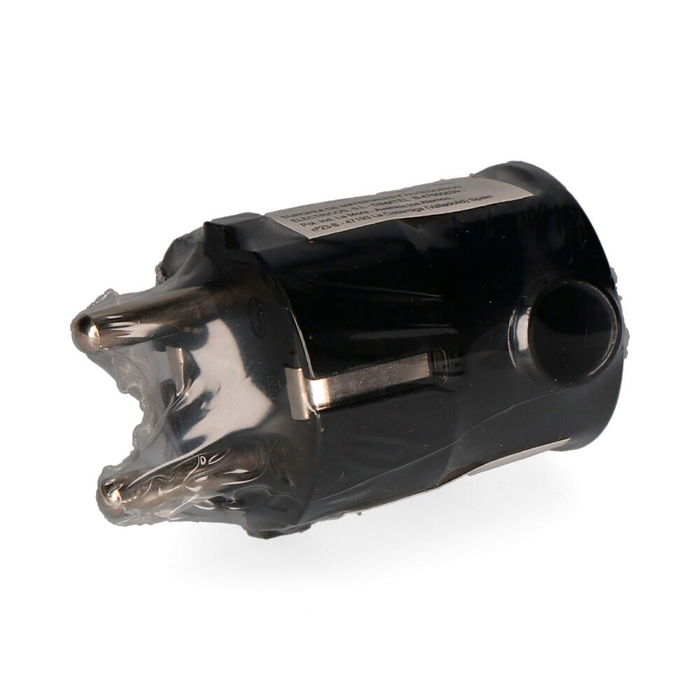 Edm Clavija Tipo F T/TL 16A Salida Lateral 4.8mm Negra Retractilada