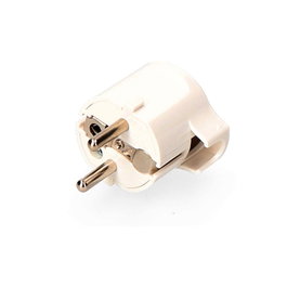 Edm Clavija 2p+t tipo F 16A 250V salida 90° blanca