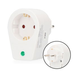 Edm Clavija con Protección Térmica para Enchufe Tipo F (Retractilada) Schuko 10A 4.8mm Blanco