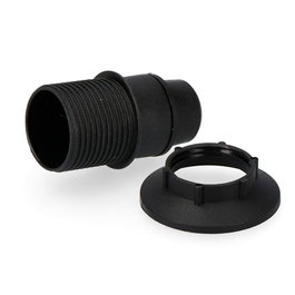 Solera Portalámparas E14 Semiroscado Retractilado Negro