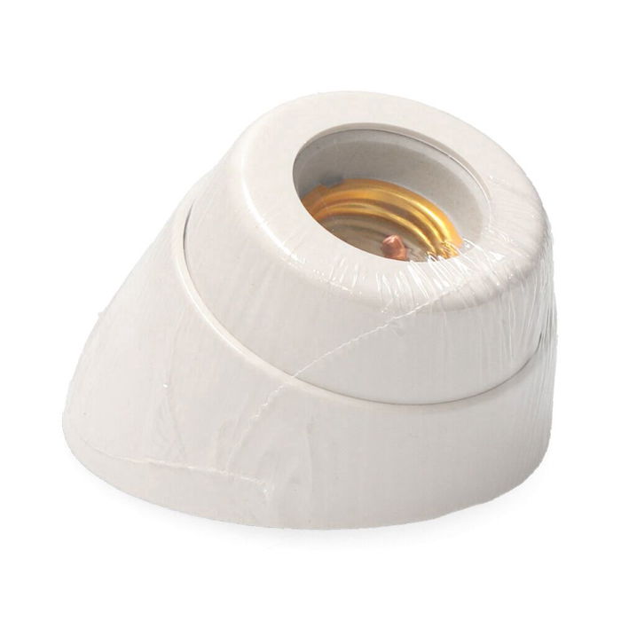 Edm Portalamparas E27 Zocalo Curvo Porcelana Retractilado
