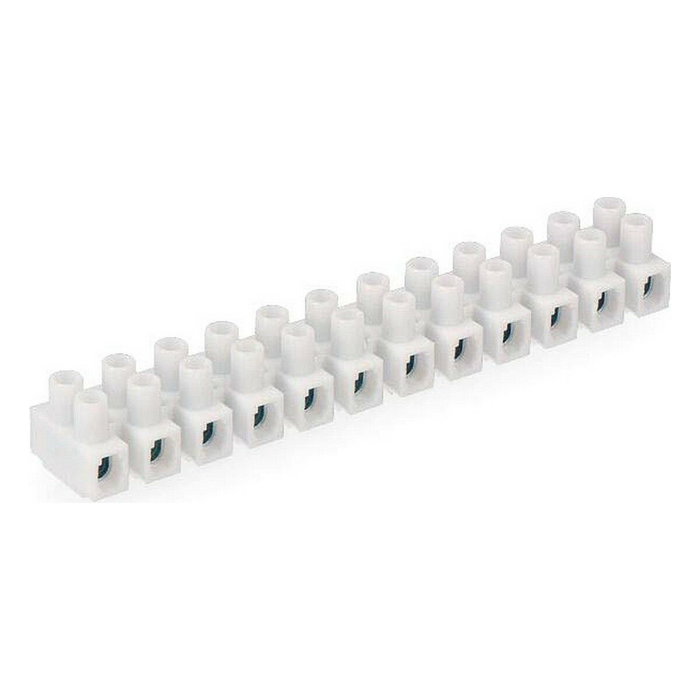 Edm Regleta de conexión de 4 mm a 6 mm, 12 conectores, blanca