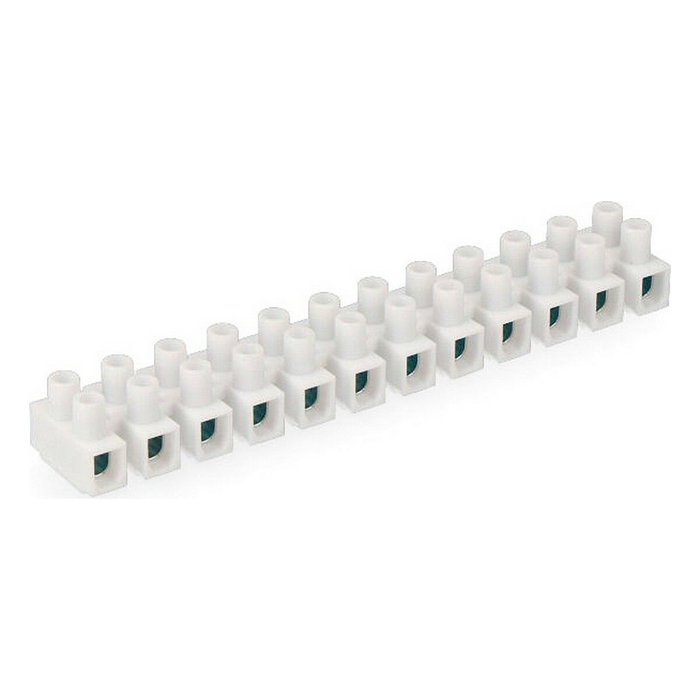 Edm Regleta de conexión de 10 mm, 12 conectores, blanca