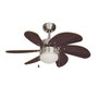 Edm Ventilador de techo Aral wengue/niquel satinado 76cm