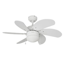 Edm Ventilador de techo Aral blanco con 6 aspas