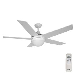 Edm Ventilador de techo Adriatico blanco con 5 aspas reversibles y mando a distancia