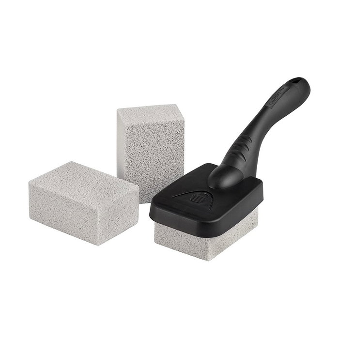 Clean Mat Set de 3 bloques de limpieza para barbacoas con mango y solapa