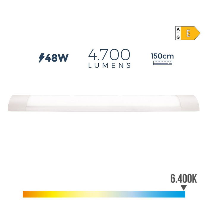 Edm Regleta LED 48W 6500K Luz Fría 4700lm 150x3.5x12cm Edm Regleta LED 48W 6500K Luz Fría 4700lm 150x3.5x12cm