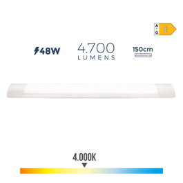 Edm Regleta LED 48 W 4000 K Luz Día 4700 lm 150 x 3,1 x 12 cm